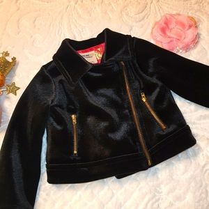 Black velvet motorcycle jacket